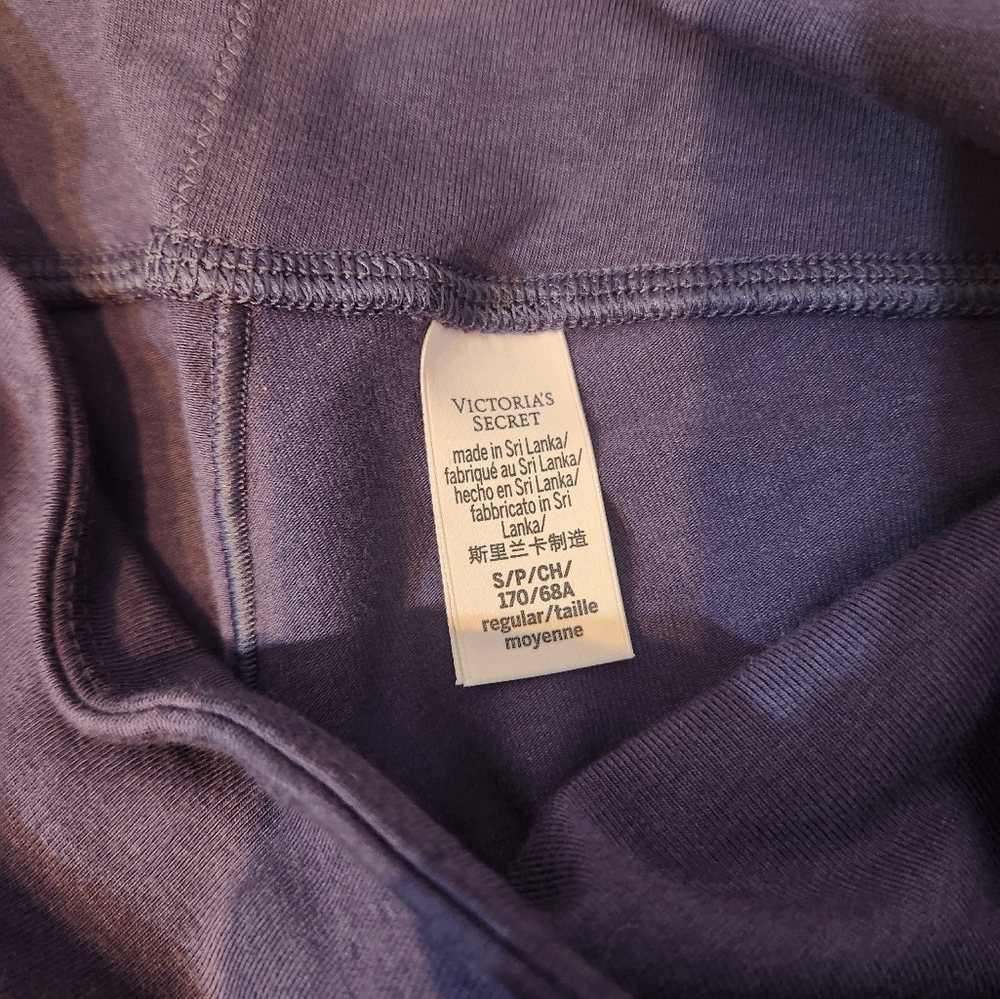 New VICTORIA'S SECRET Cotton High-Rise Flare Leggings Size S Regular Fit Purple